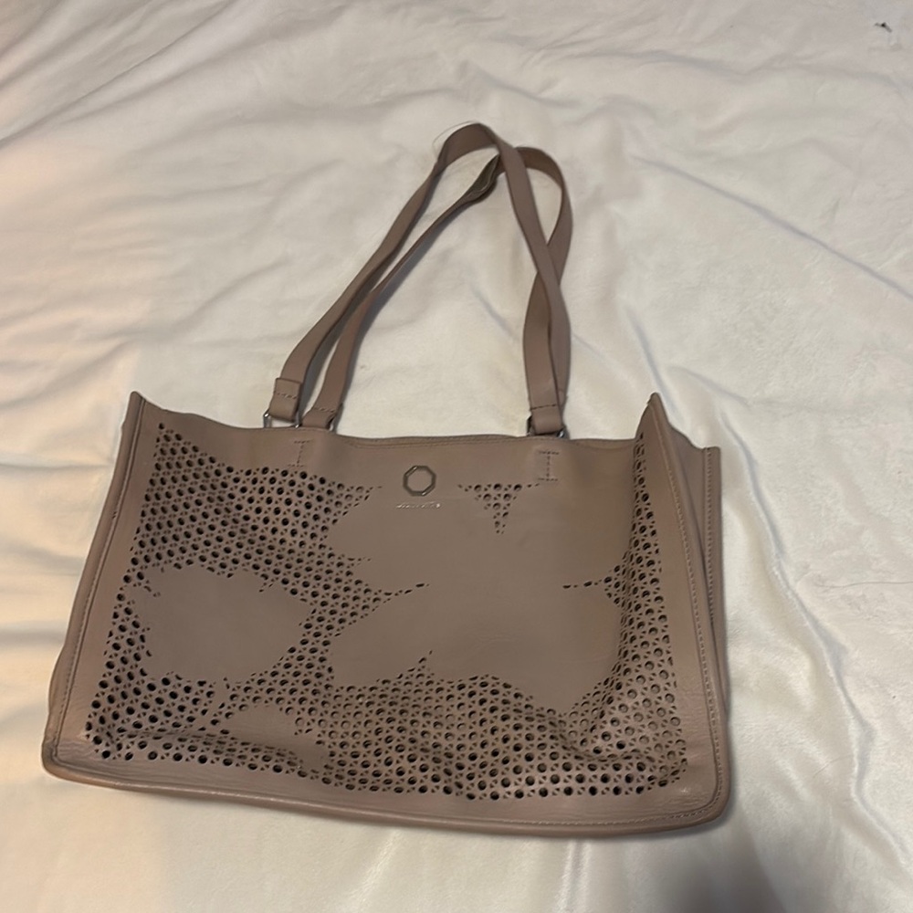 Louise et Cie Brown Shoulder Bag with Perforated Design